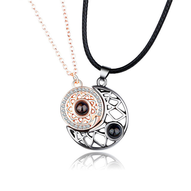 2 PCS / Set Sun Moon Necklaces for Lovers