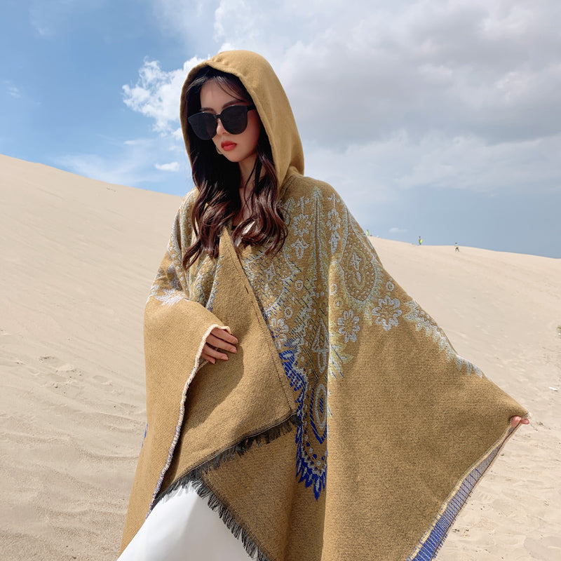Hooded Warm Shawl