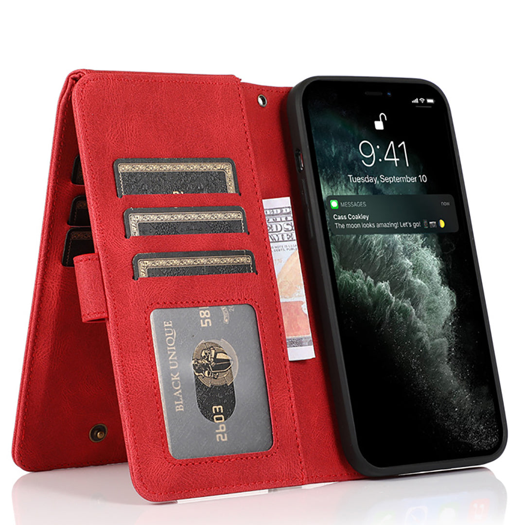 Ziibras™ Stylish Solid Color Leather Wallet for iPhone 13 &12