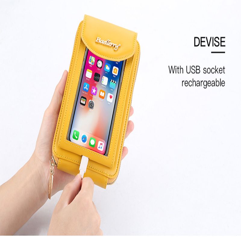 Mini Lady Transparent Touch Screen Mobile Bag