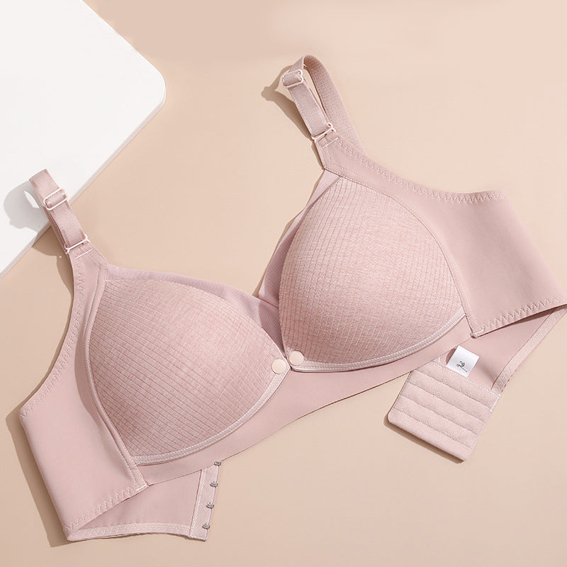 Front Closed Seamless Cotton Breast-Feeding Bra