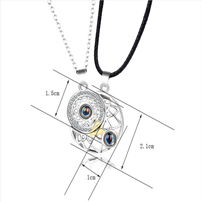 2 PCS / Set Sun Moon Necklaces for Lovers
