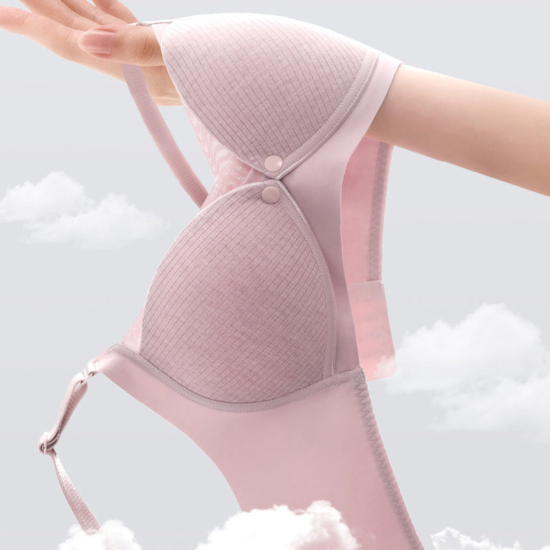 Front Closed Seamless Cotton Breast-Feeding Bra