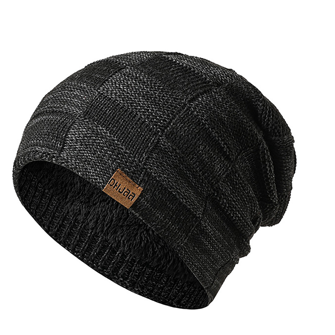 Stylish Men Fluffy Knitted  Hat &  Scarf For Cold Winter