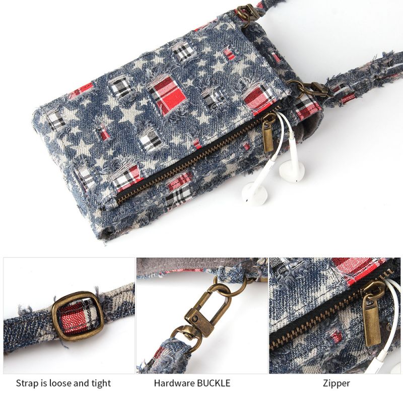 Portable Back Zipper Denim Coin Purse