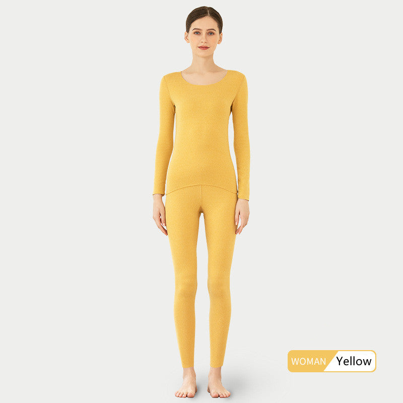 Non-marking Round Neck Long Sleeve Thermal Underwear For Couples