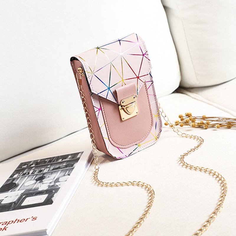 Fashion Chain Rhombus Printed Shoulder Mini Bag