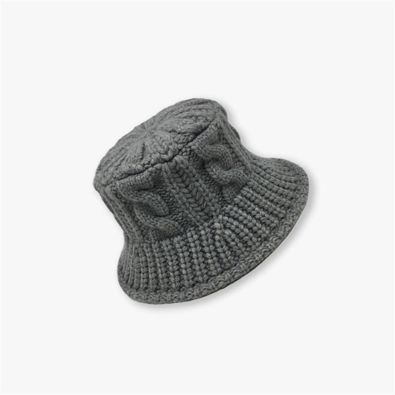 Winter small eaves coarse hemp yarn cap increase fisherman basin cap show face small bucket cap