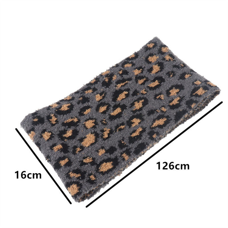 Children's Leopard Print Knitted Hat Scarf Gloves Warm Set