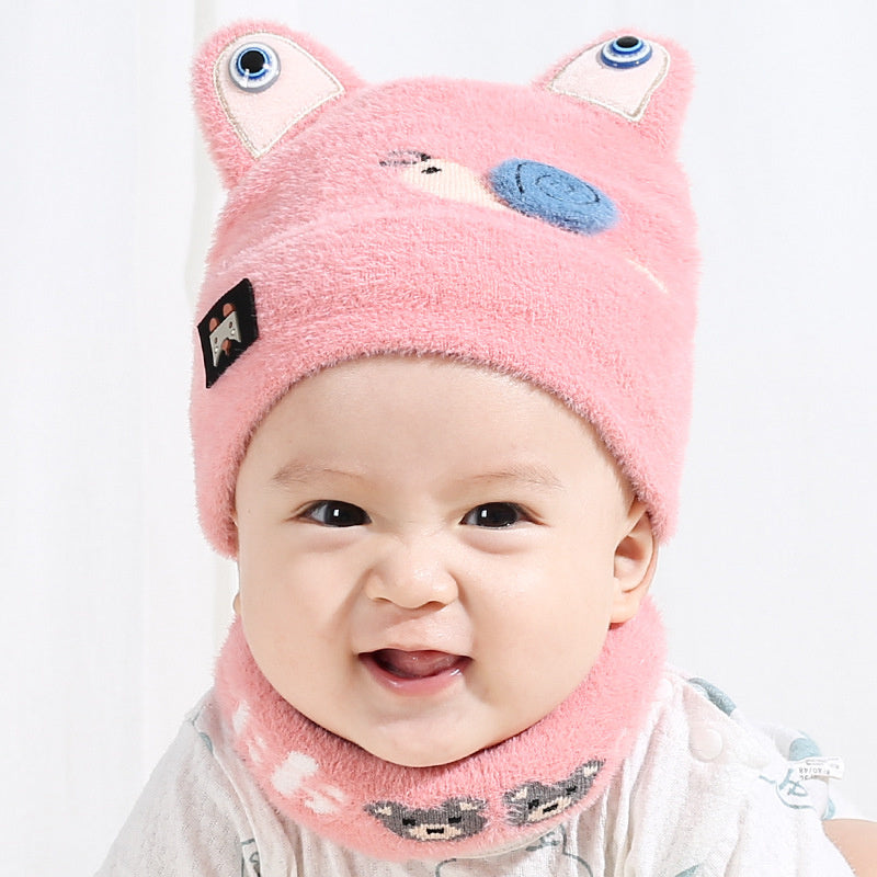 Winter Thickened Cute Snail Warm Ear  Scarf Suit For Baby