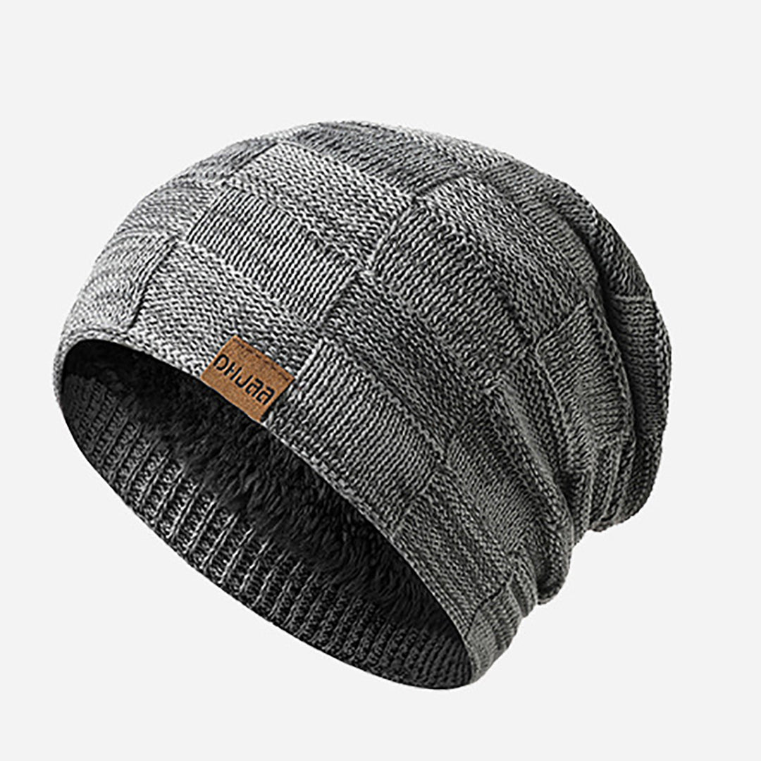 Stylish Men Fluffy Knitted  Hat &  Scarf For Cold Winter