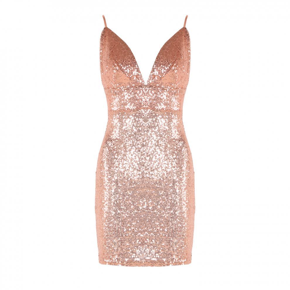 Sexy suspender sequin dress