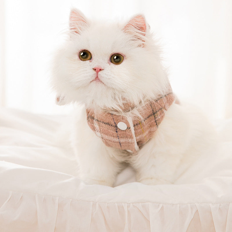 Pet Clothes Plaid Bow Tie Vest Suit