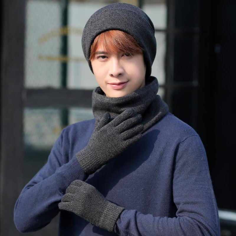 Hats Scarves Gloves Three-Piece Set Support Touch Screen