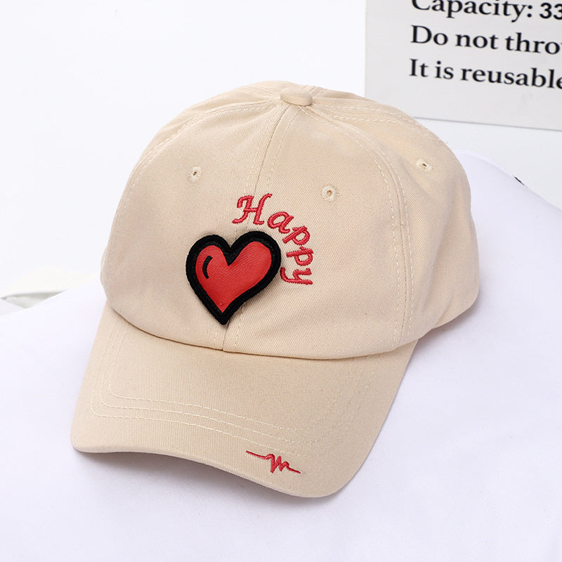 Fashion heart-shaped baseball cap