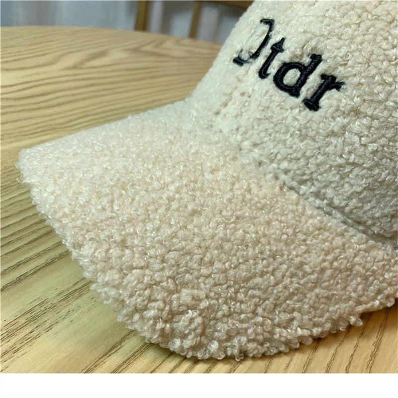 Fashion Adjustable Velcro Lamb Plush Cap