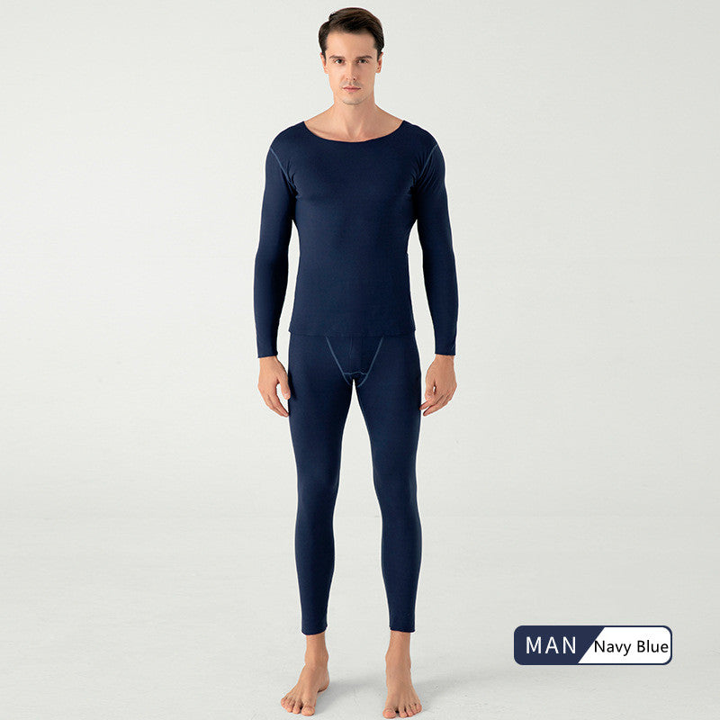 Non-marking Round Neck Long Sleeve Thermal Underwear For Couples