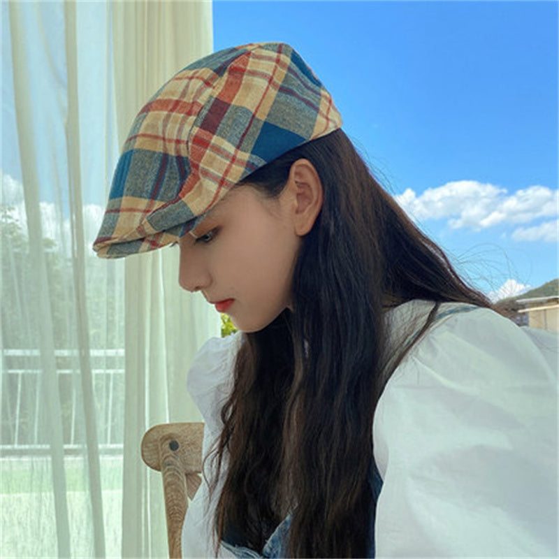 Versatile Vintage Plaid Beret