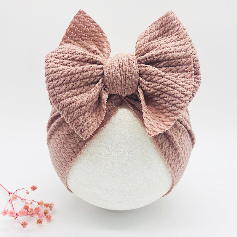 New double-layer bowknot baby hat