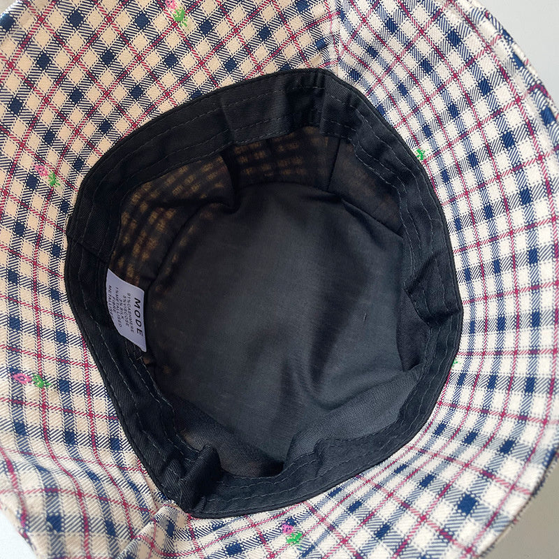 Fashion plaid fisherman hat Art bucket hat