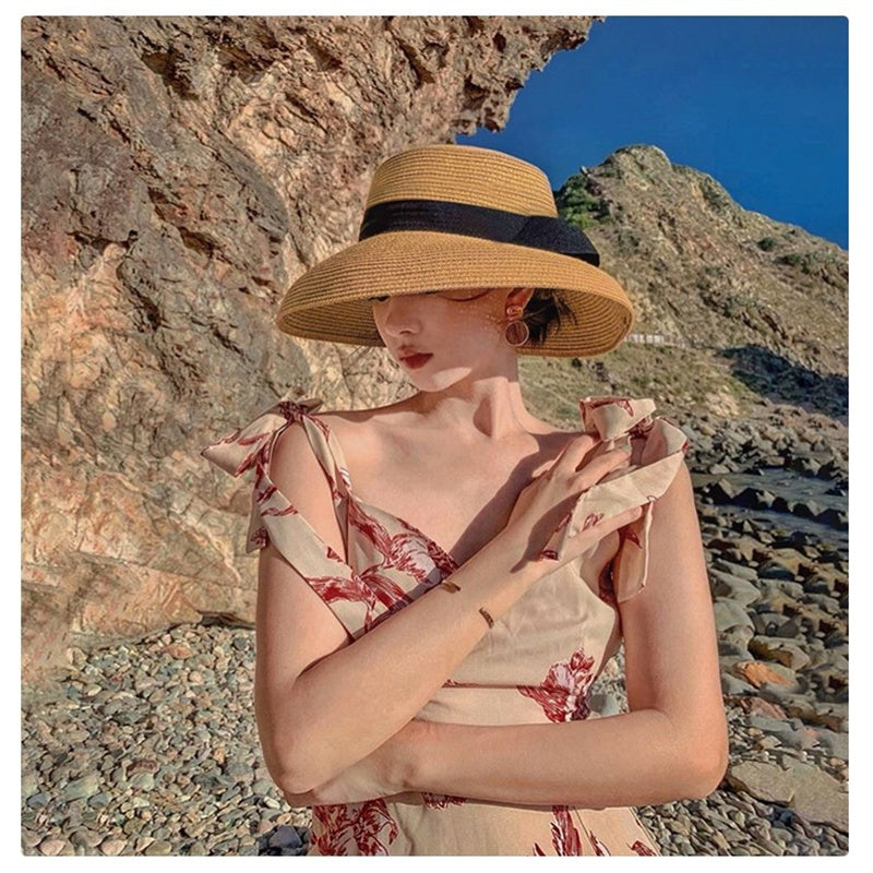 Hepburn bow beach hat for sun protection