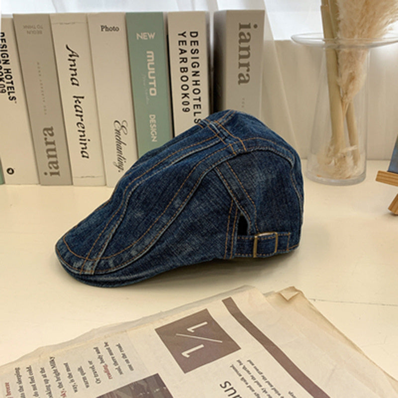 Retro Denim Forward Berets