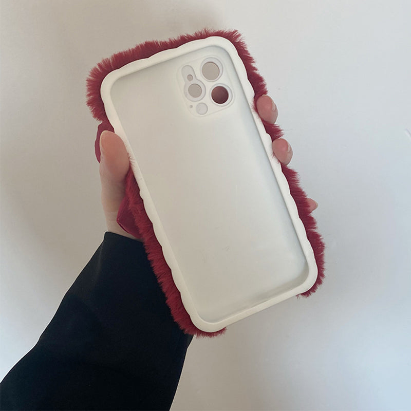 Cute Flower Plush Phone Case For iphone