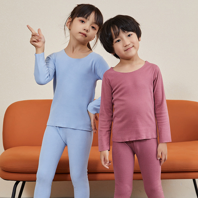 Traceless Round Collar Warm Suit For Boys And Girls