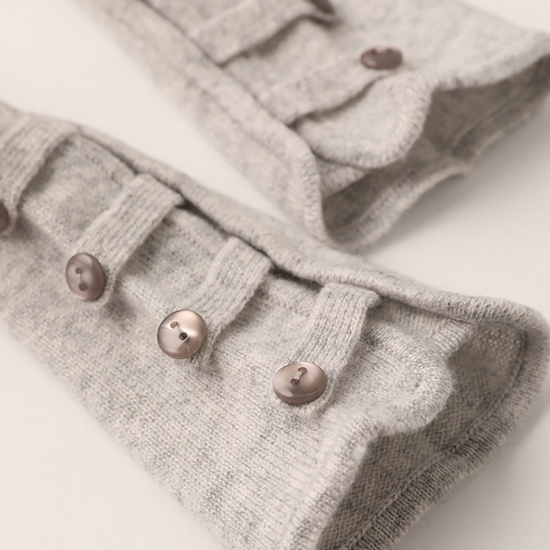 Stylish Solid Color Knitted Warm Long Gloves Support Touch Screen