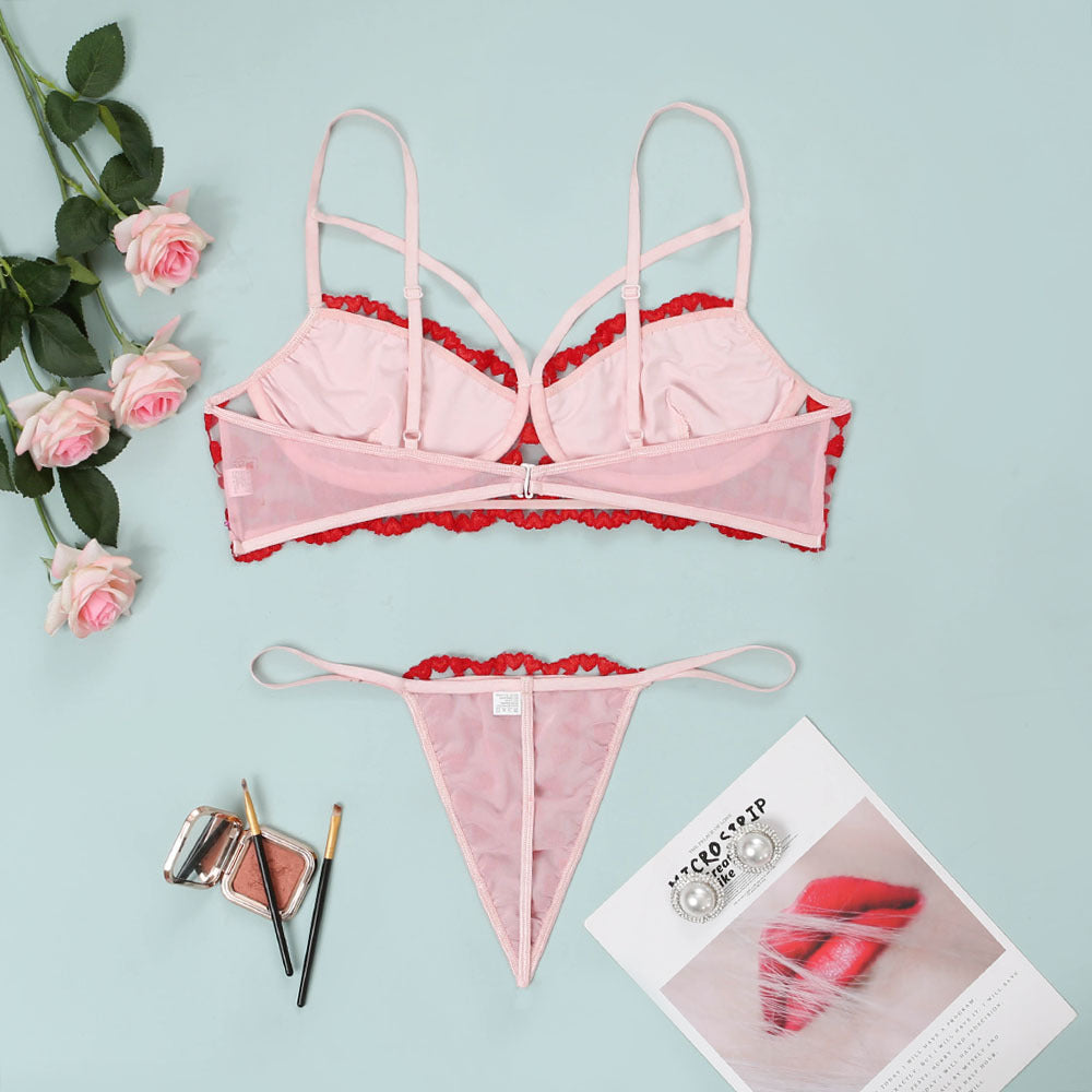 Embroidered Sexy Teenage Lingerie Set