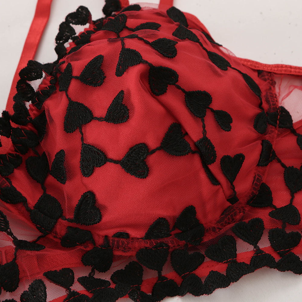 Embroidered Sexy Teenage Lingerie Set