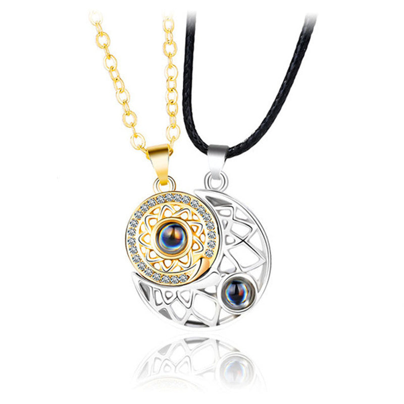 2 PCS / Set Sun Moon Necklaces for Lovers