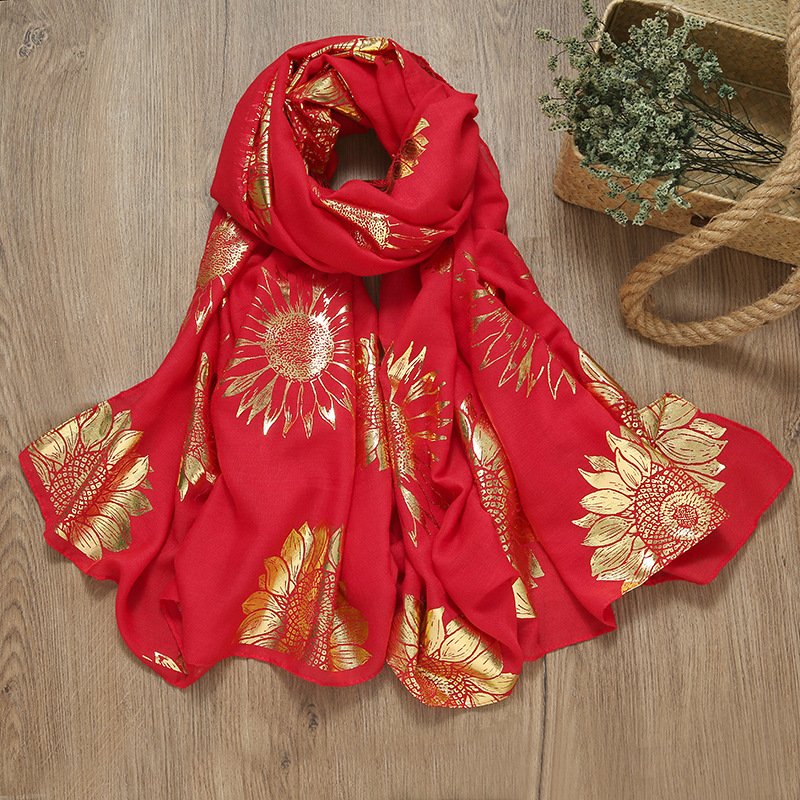 Ethnic Style Floral Print Scarf Shawl Headscarf Wraps For Beach Travel