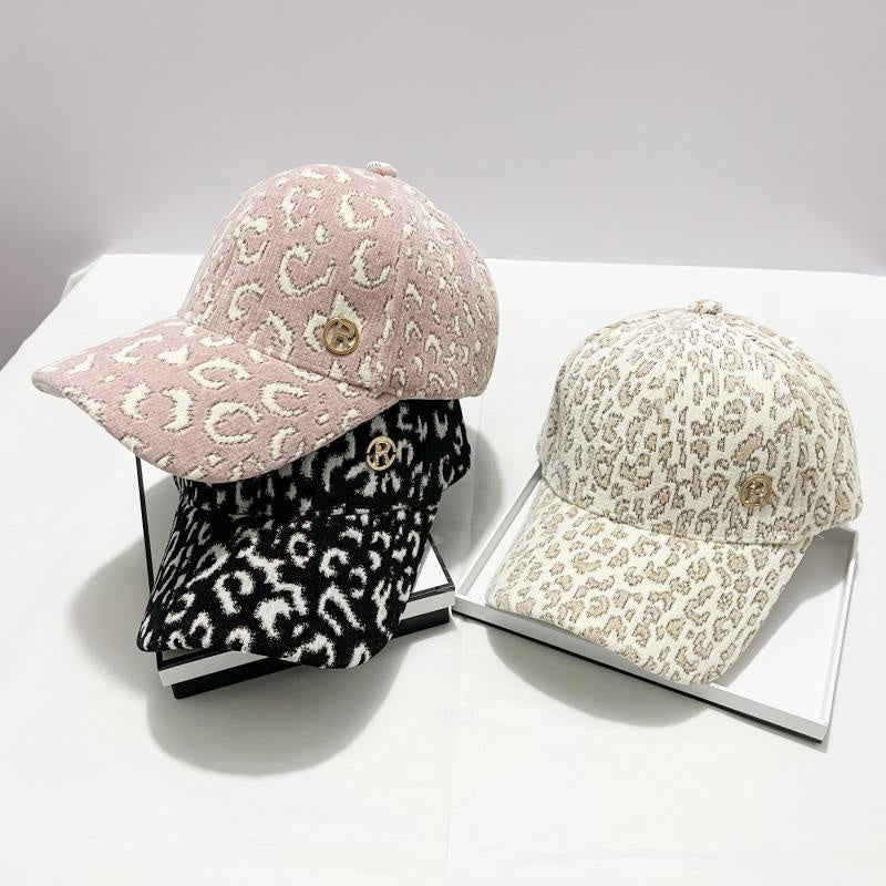 Leopard Print Plush Fall/Winter Cap