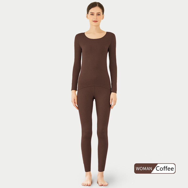 Non-marking Round Neck Long Sleeve Thermal Underwear For Couples