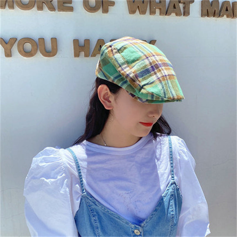 Versatile Vintage Plaid Beret