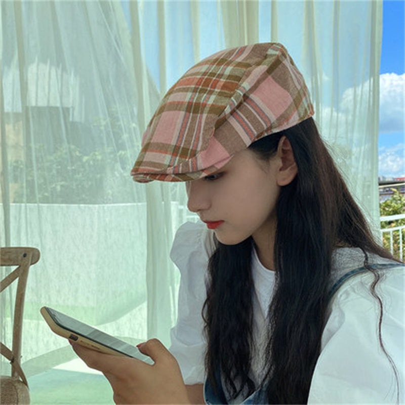 Versatile Vintage Plaid Beret