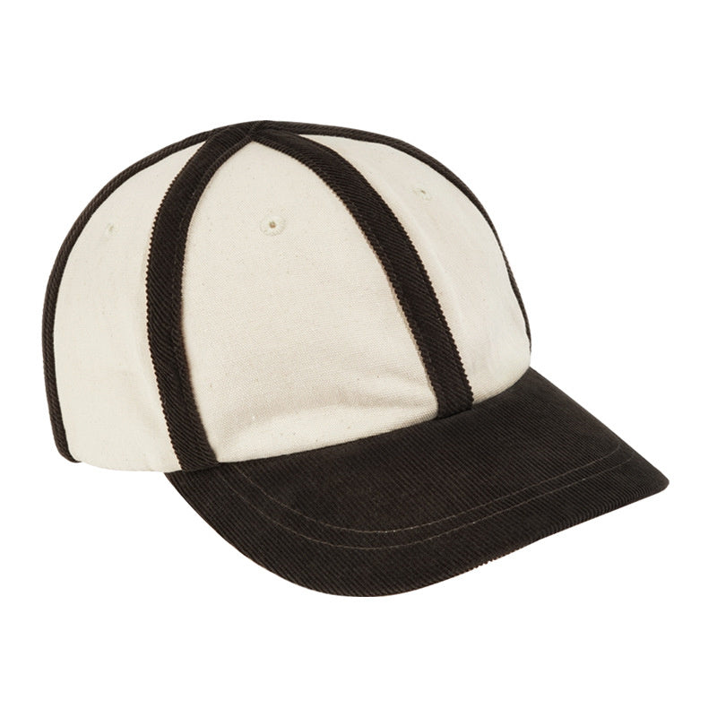 Black And White Spliced Two-tone Flat Cap