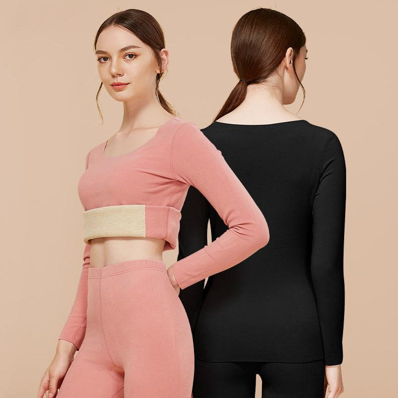 Double Layer Long Sleeve Thermal Underwear For Women