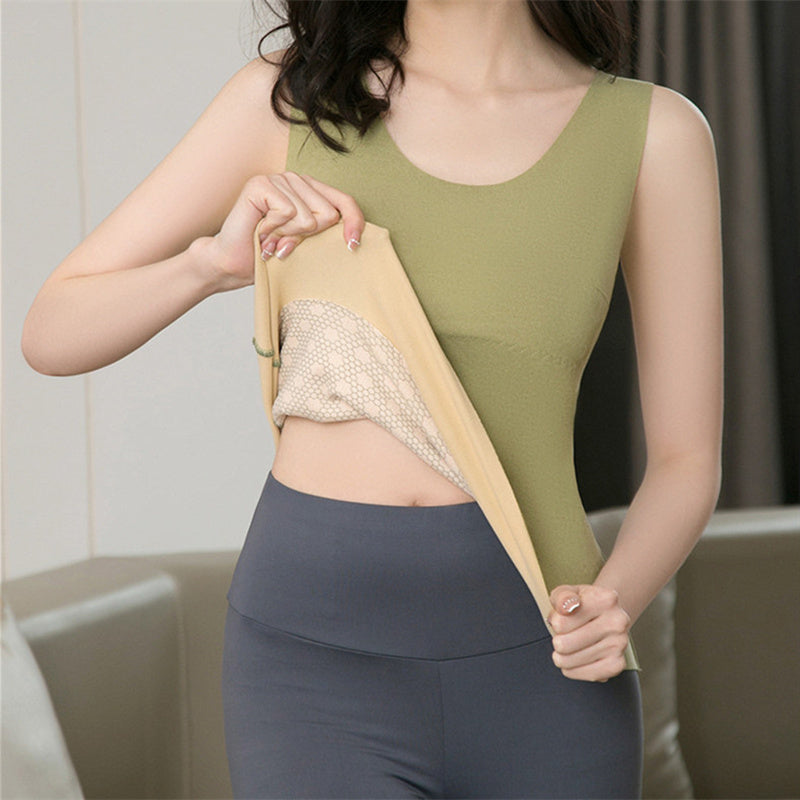 Thermal Shirt Women Sleeveless Elastic Vest Thermal Tank Top Warm Underwear