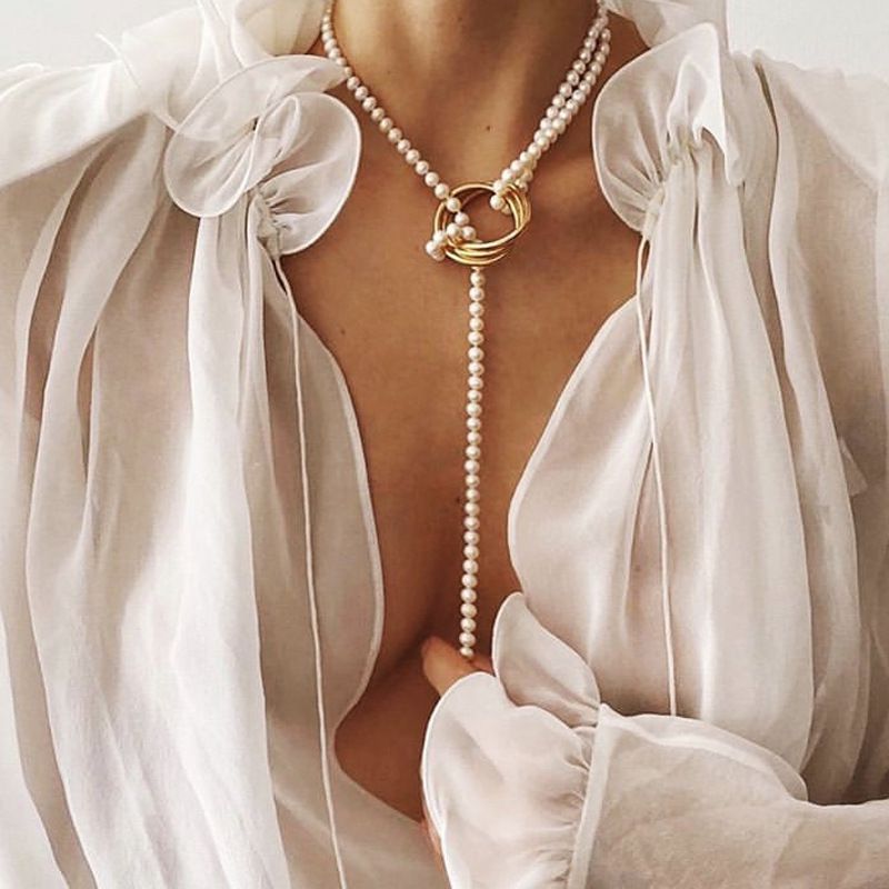 Baroque Style Pearl Coin Necklace