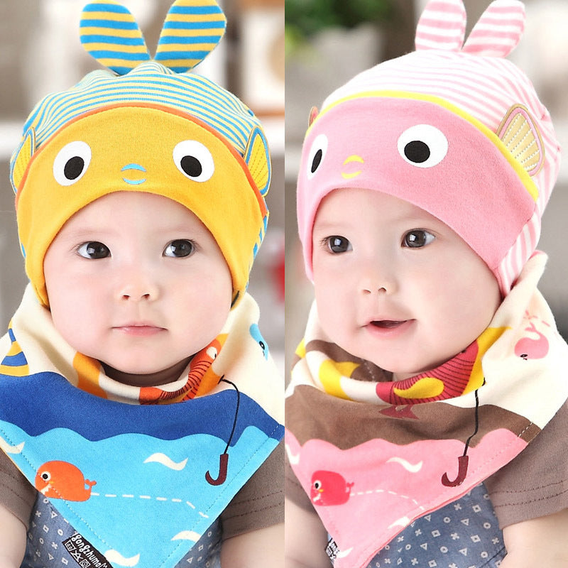 Newborn Infant Solid Color Warm Saliva Towel Cute Cartoon Kit
