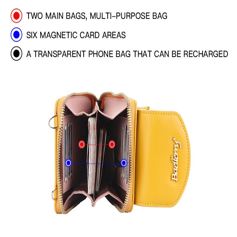 Mini Lady Transparent Touch Screen Mobile Bag