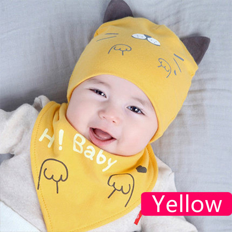Newborn Infant Solid Color Warm Saliva Towel Cute Cartoon Kit