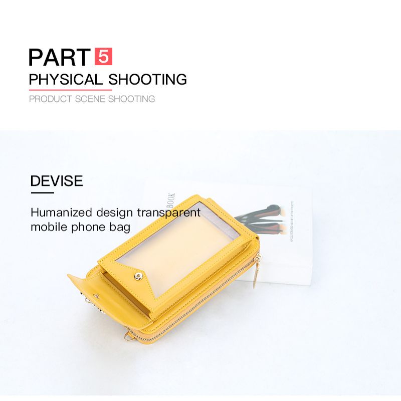 Mini Lady Transparent Touch Screen Mobile Bag