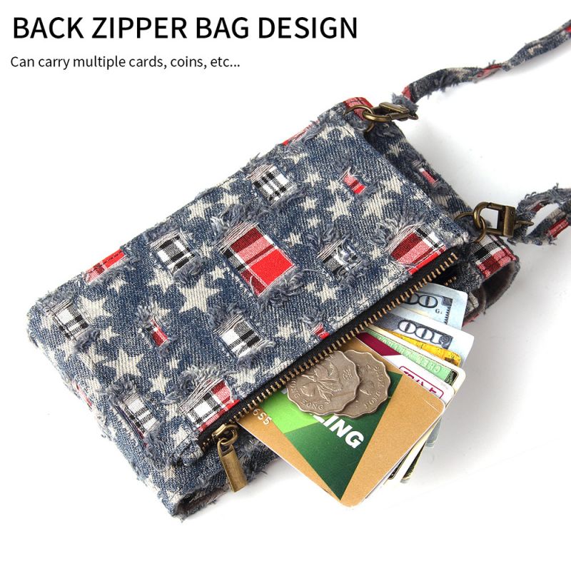 Portable Back Zipper Denim Coin Purse