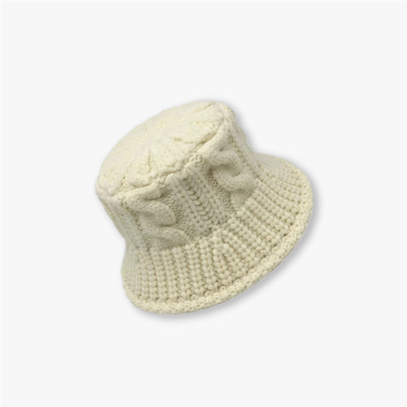 Winter small eaves coarse hemp yarn cap increase fisherman basin cap show face small bucket cap