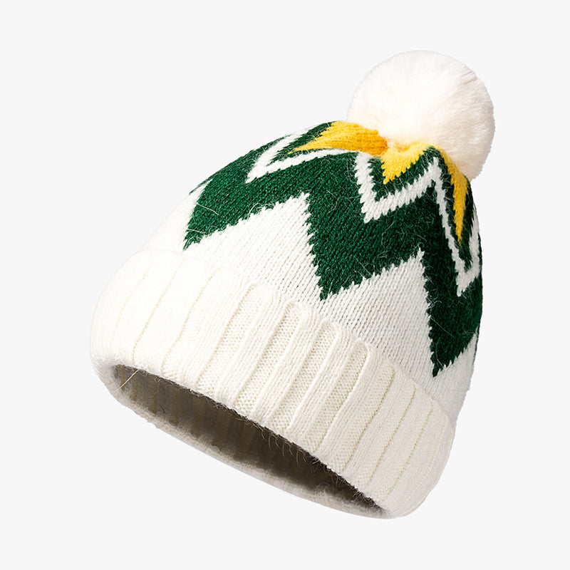 Winter Fashion Striped Jacquard Warm Knit Hat
