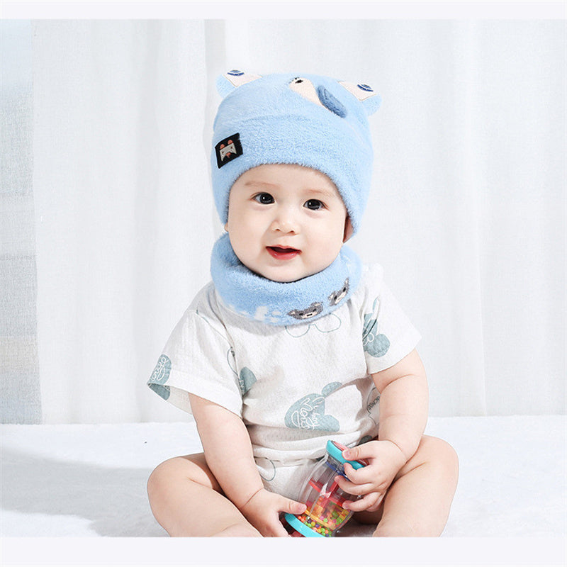 Winter Thickened Cute Snail Warm Ear  Scarf Suit For Baby
