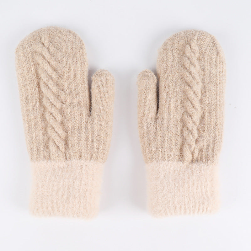 Winter Cute Solid Color Warm Mittens